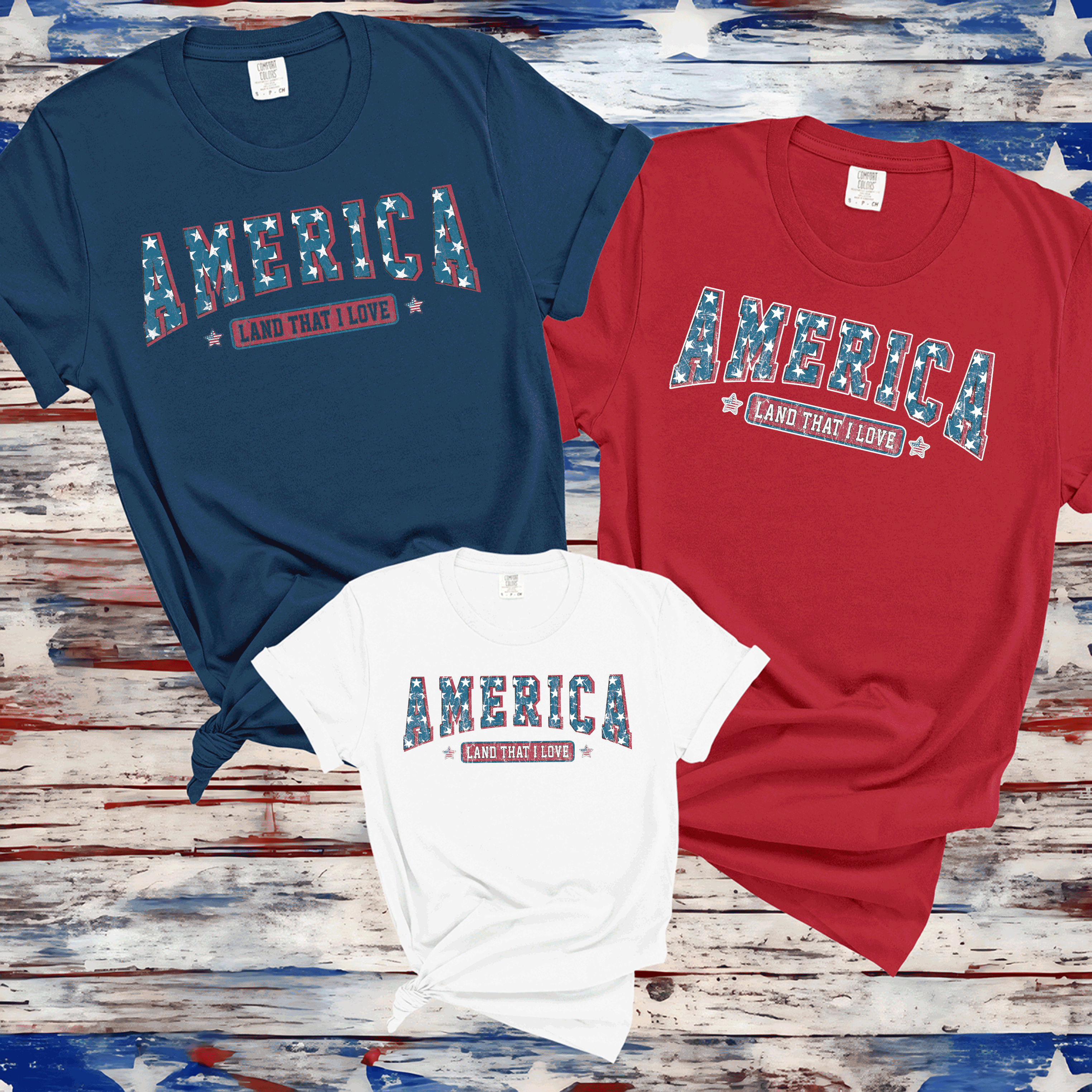 A Blessed Texas Mess Boutique America Land Of The Free Shirt, 4th of July Shirt, Stars stripes  Shirt,… — lifestyle worn / used context