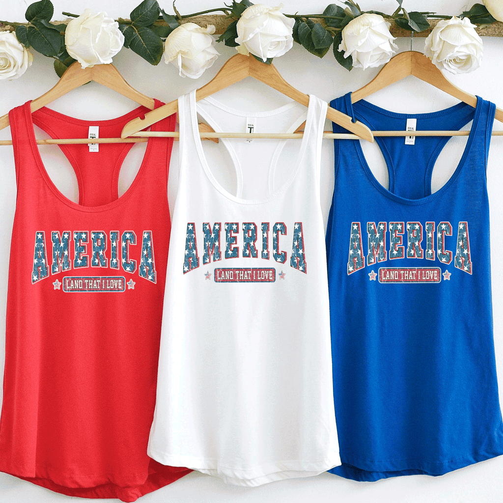 A Blessed Texas Mess Boutique America Land Of The Free Shirt, 4th of July Shirt, Stars stripes  Shirt,… — detail shot 6