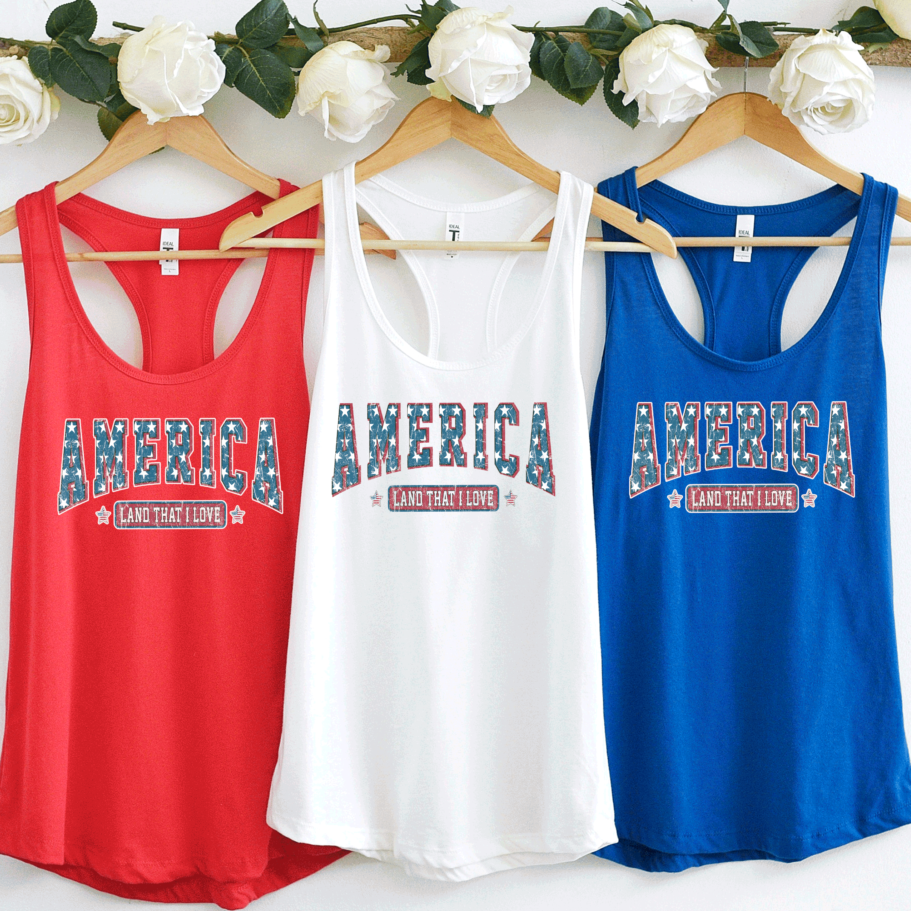 A Blessed Texas Mess Boutique America Land Of The Free Shirt, 4th of July Shirt, Stars stripes  Shirt,… — detail shot 6