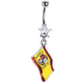 BodyCandy Spain Flag Dangle Belly Ring — main product shot
