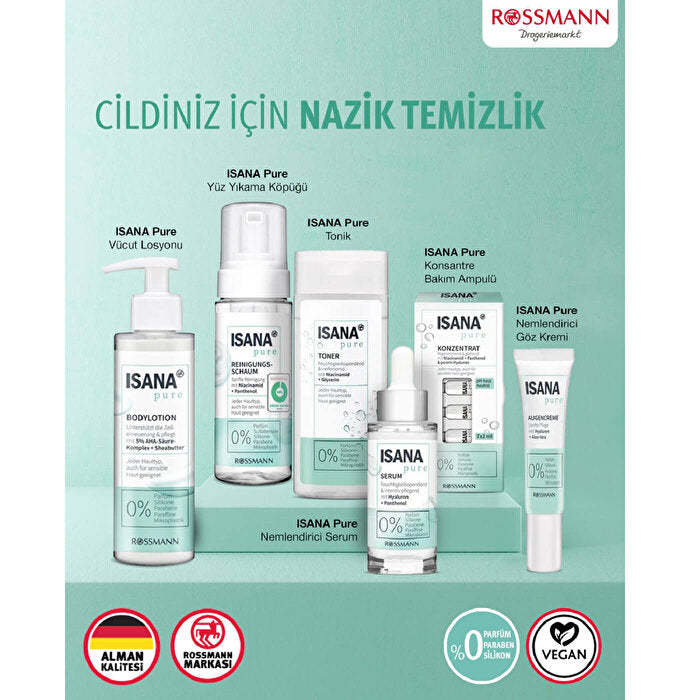 Isana Pure Facial Cleansing Foam Niacinamide 150ml - Gentle Cleanser | Refreshing Formula