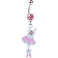 BodyCandy Pink Cubic Zirconia Tutu Ballerina Belly Ring — main product shot