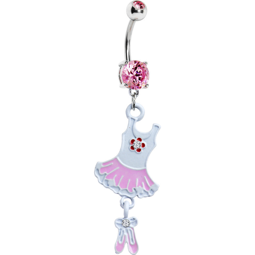 BodyCandy Pink Cubic Zirconia Tutu Ballerina Belly Ring — main product shot