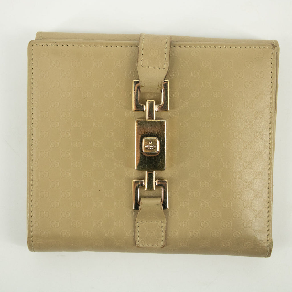Bolt Boutique Gucci Beige Jackie Micro Guccisima Leather Compact Wallet  #2390 — main product shot