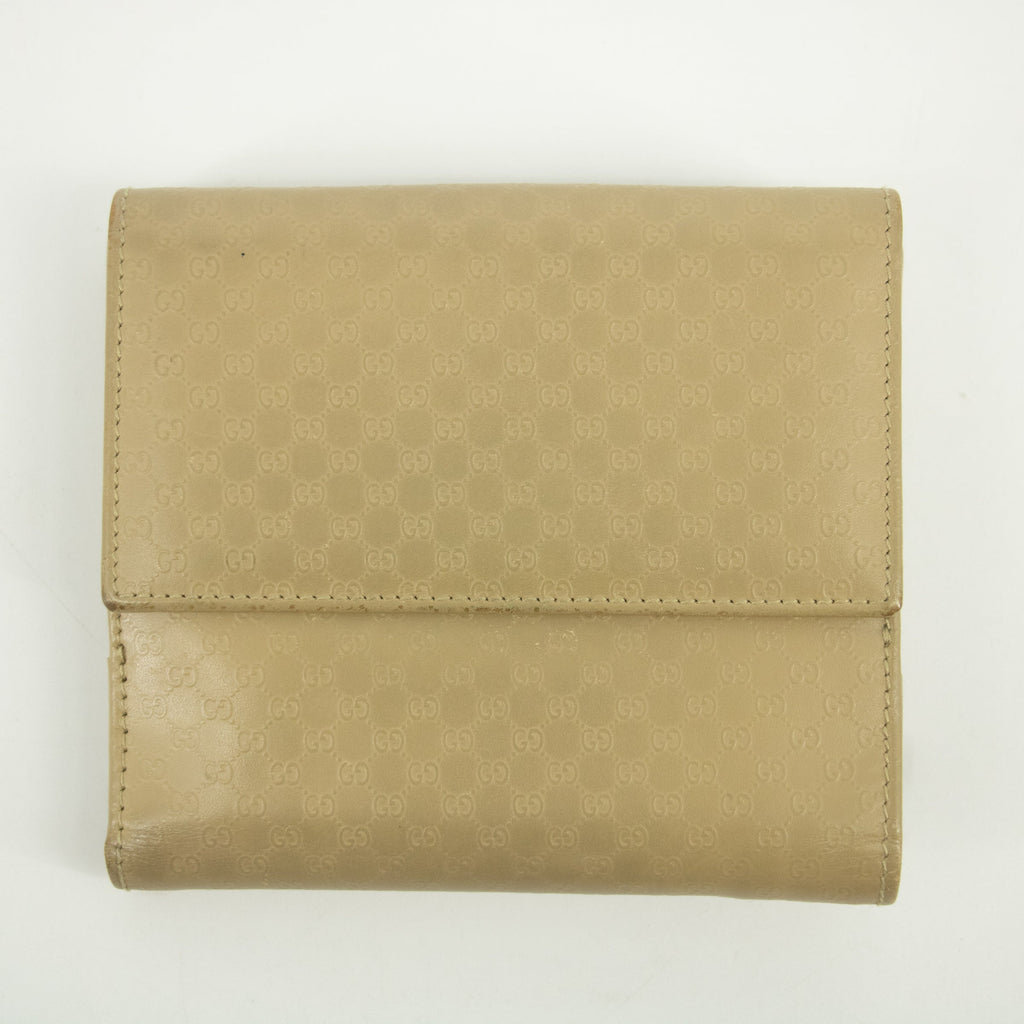 Bolt Boutique Gucci Beige Jackie Micro Guccisima Leather Compact Wallet  #2390 — detail close-up