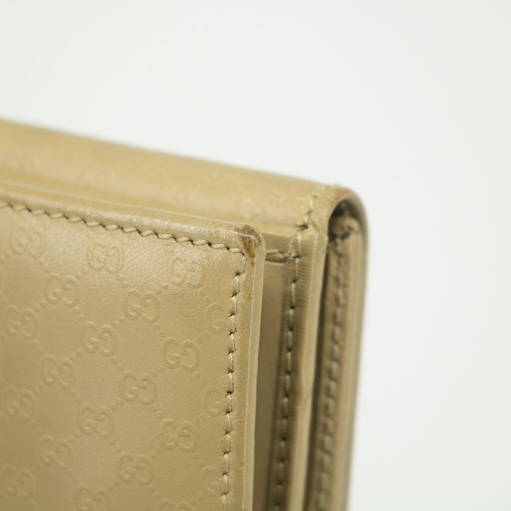 Bolt Boutique Gucci Beige Jackie Micro Guccisima Leather Compact Wallet  #2390 — back view
