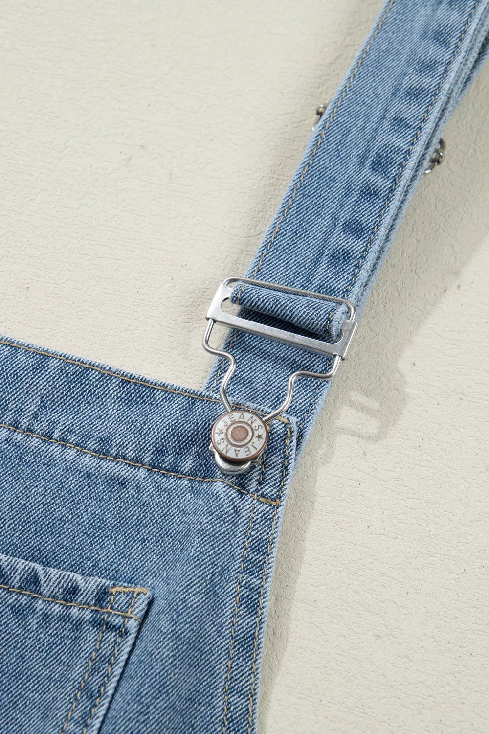 Pleated Wide Leg Retro Pocketed Denim Jumpsuit