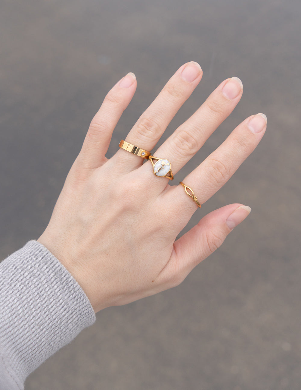 Elevated Faith Wildflower Signet Ring — side view