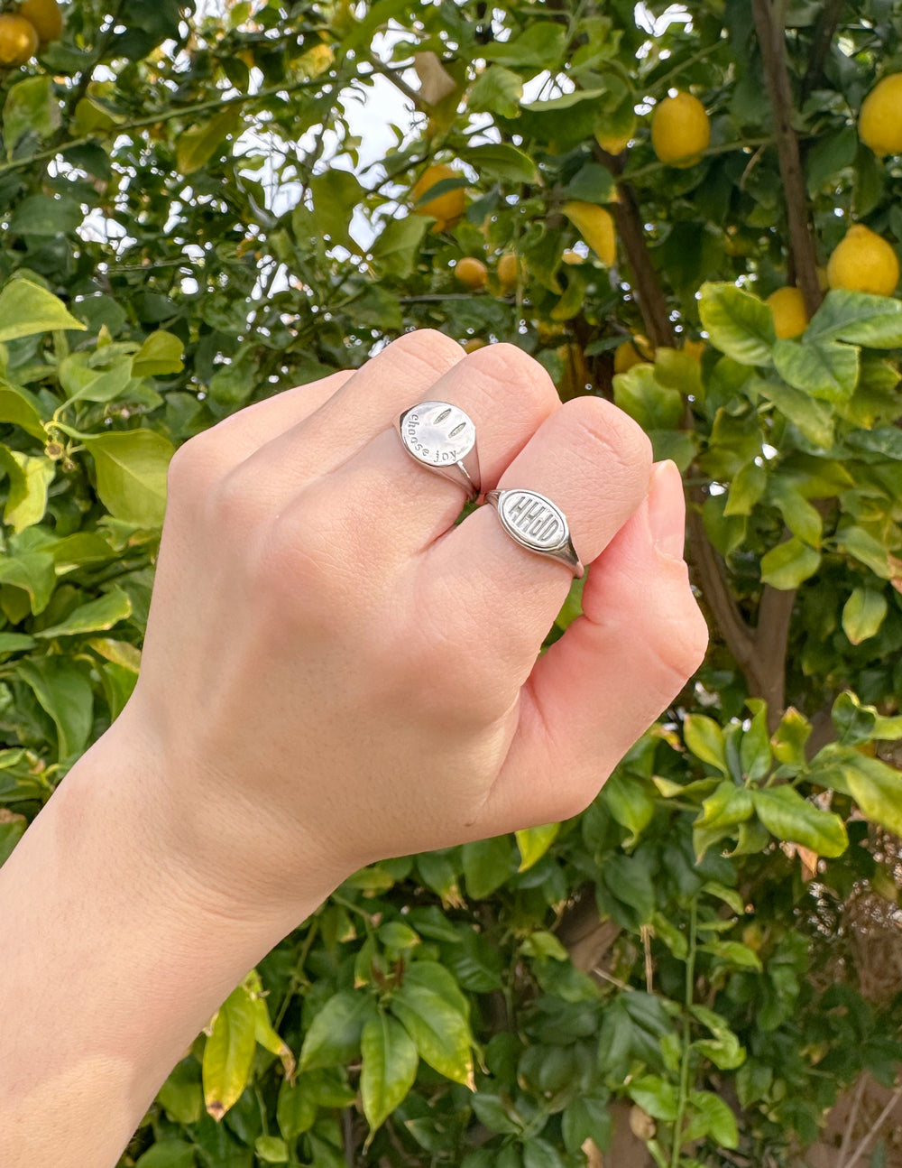 Elevated Faith Silver Choose Joy Ring — lifestyle context