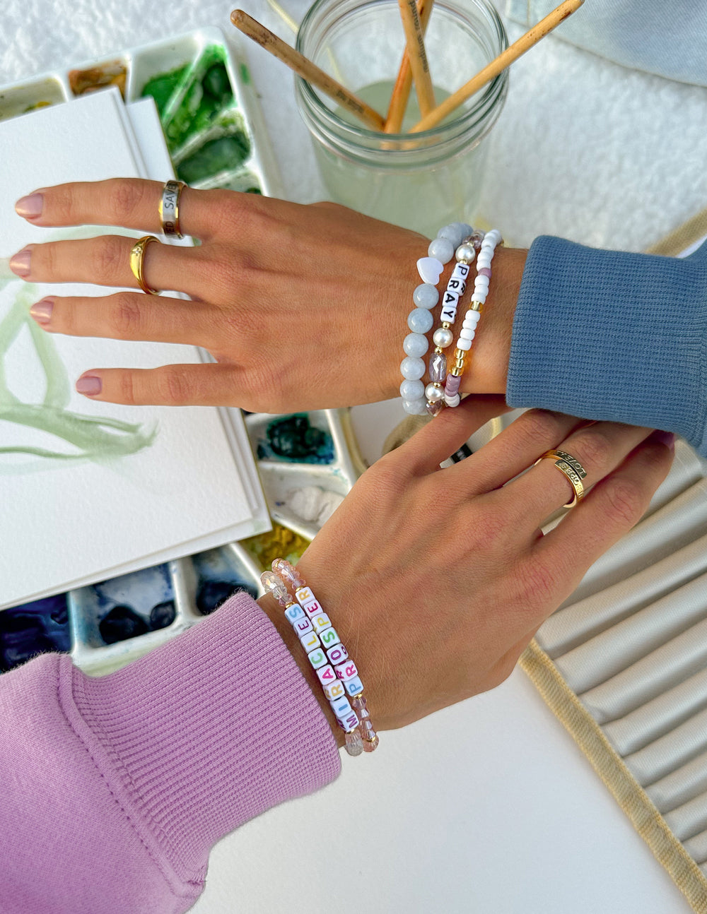 Elevated Faith Miracles Letter Bracelet — back view