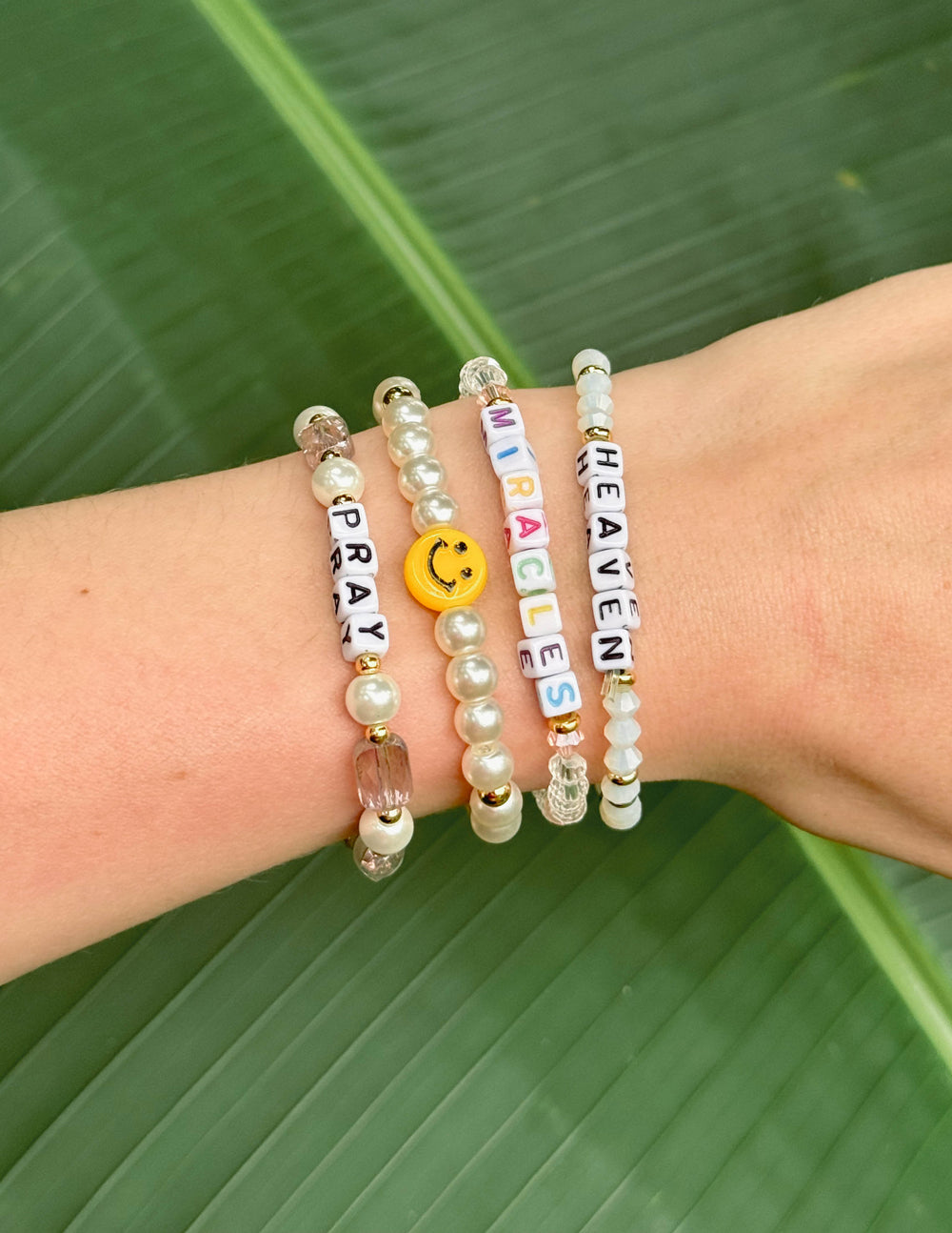 Elevated Faith Miracles Letter Bracelet — side view