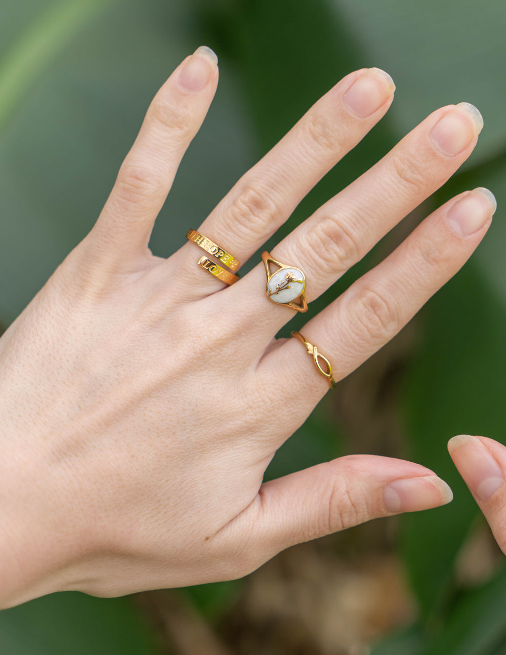 Elevated Faith Faith Hope Love Ring — side view