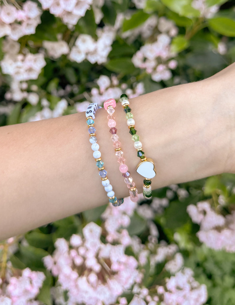 Elevated Faith Good News Letter Bracelet — side view