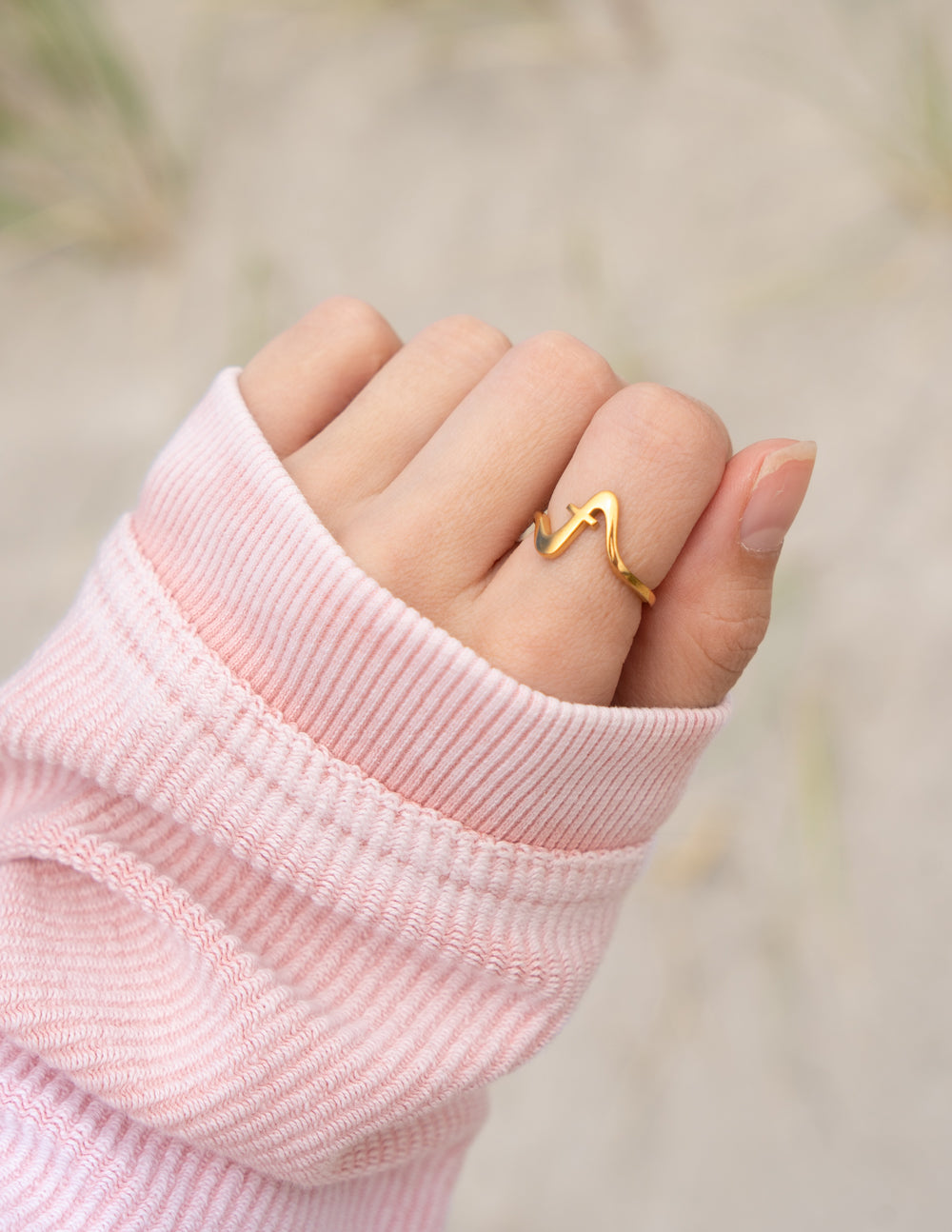 Elevated Faith Wavy Cross Ring — side view