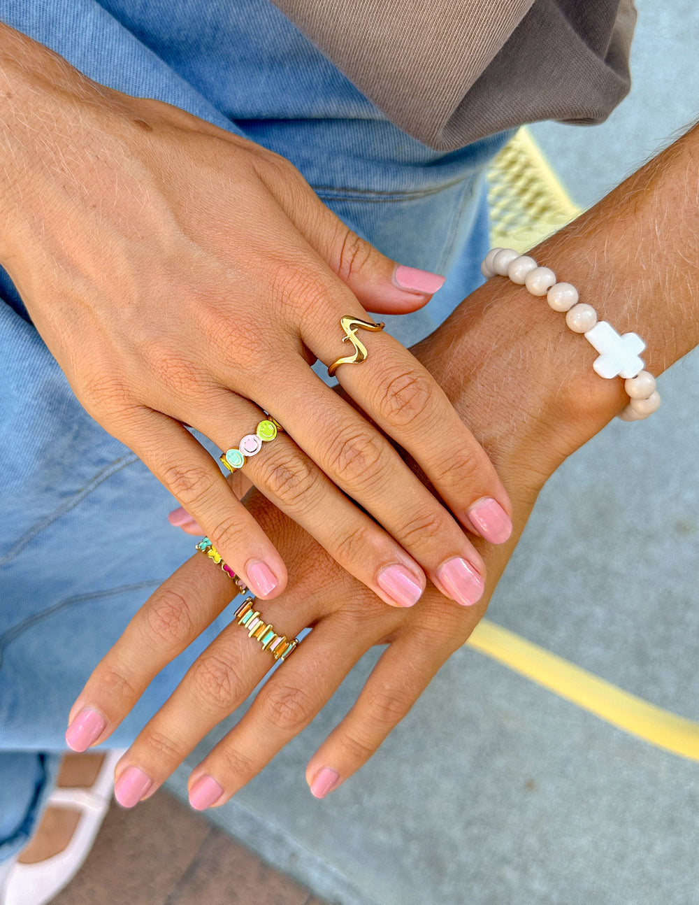Elevated Faith Wavy Cross Ring — back view