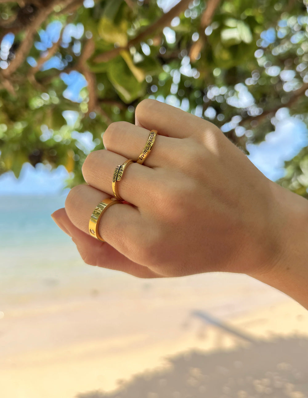 Elevated Faith Living Water Ring — detail close-up