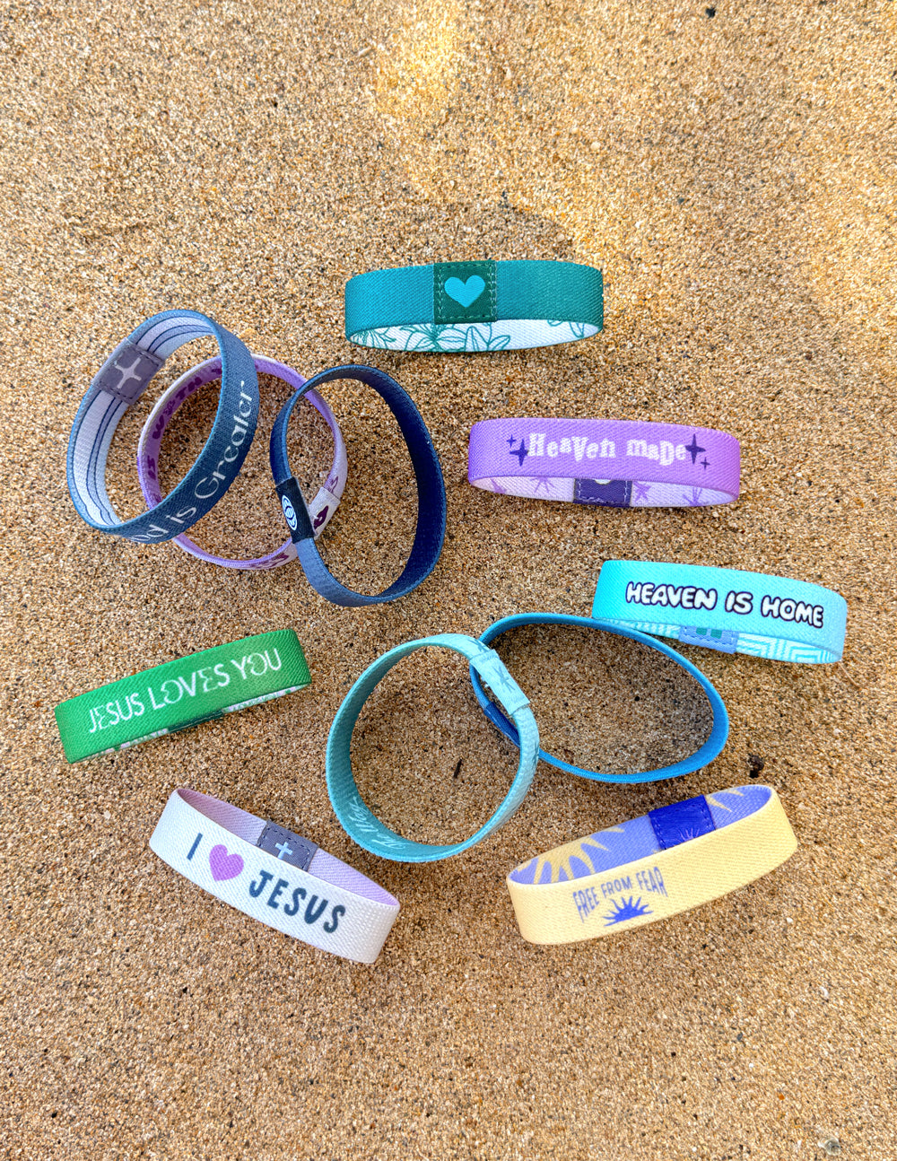 Elevated Faith Mystery Wristband 10-Pack — detail close-up
