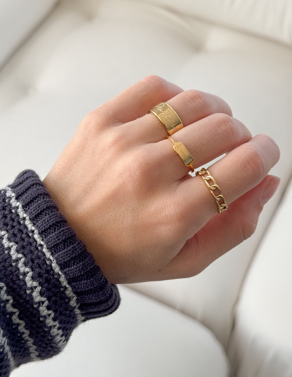 Elevated Faith Fearless Ring — Elevated Faith branding close-up