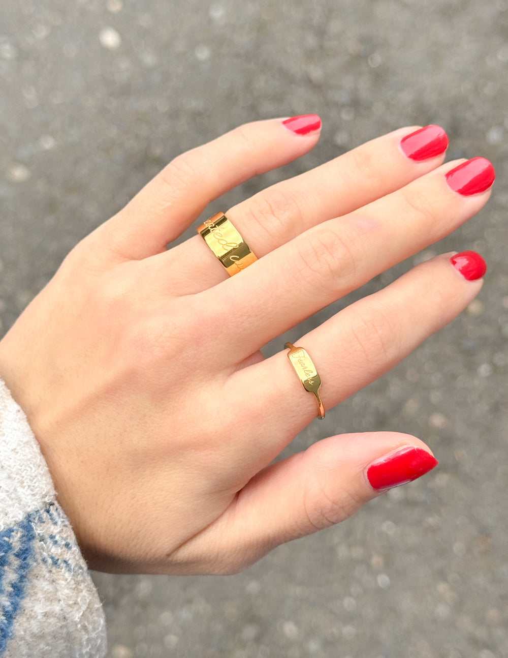 Elevated Faith Fearless Ring — lifestyle worn / used context