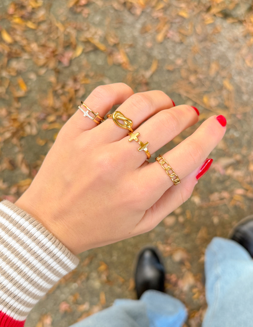 Elevated Faith Stacked Cross Gem Ring — ring category context