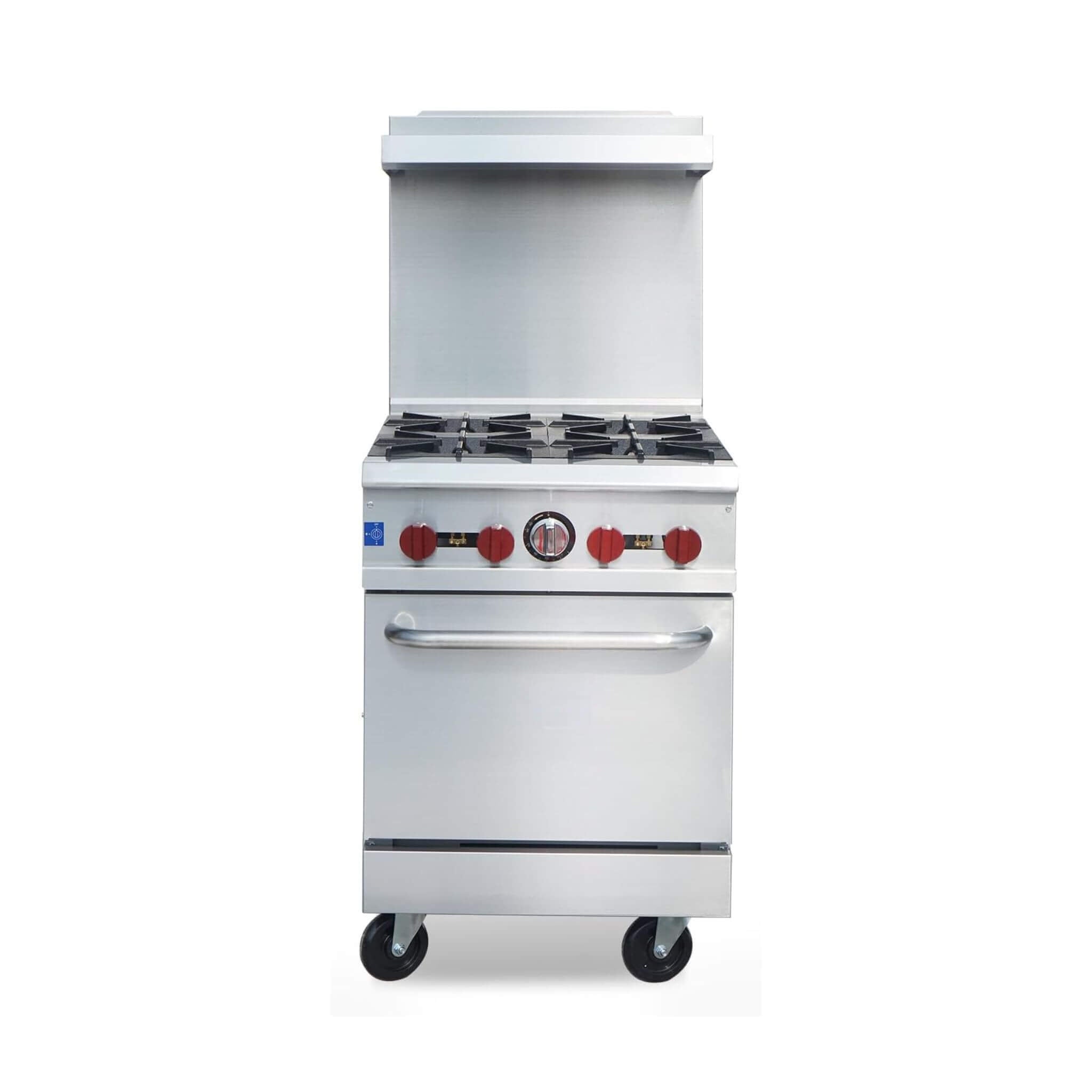 24-Inch Commercial 151K BTU 4-Burner Stainless Steel Freestanding Gas Range (SAK70931) – SAKSBY WHOLESALE