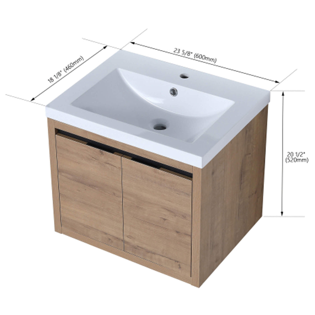 Nuvia Floating Bathroom Vanity With Resin Sink Soft Close Doors (SAK82560) – SAKSBY WHOLESALE, view 13