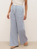 LINTICO 100% Linen Elastic Waist Straight-Leg Trousers JOURDAN — main product shot