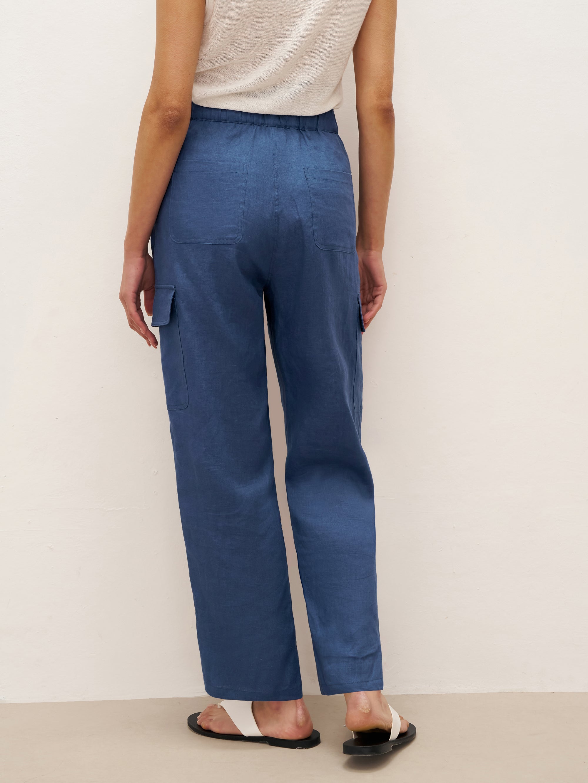 LINTICO 100% Linen Cargo Tapered Trousers with Patch Pockets JESSE — bottoms-pants-linen category context