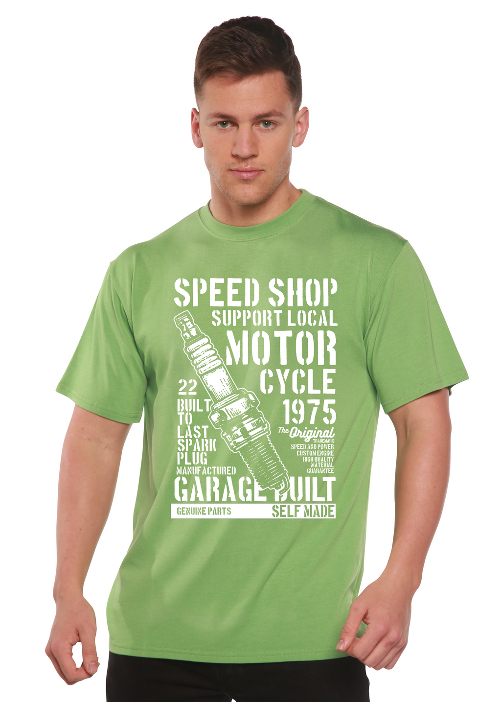 Spun Bamboo Spark Plug Spun Bamboo® Men's Bamboo Viscose/Organic Cotton Short Sleeve Graphic T-Shirt — lifestyle context