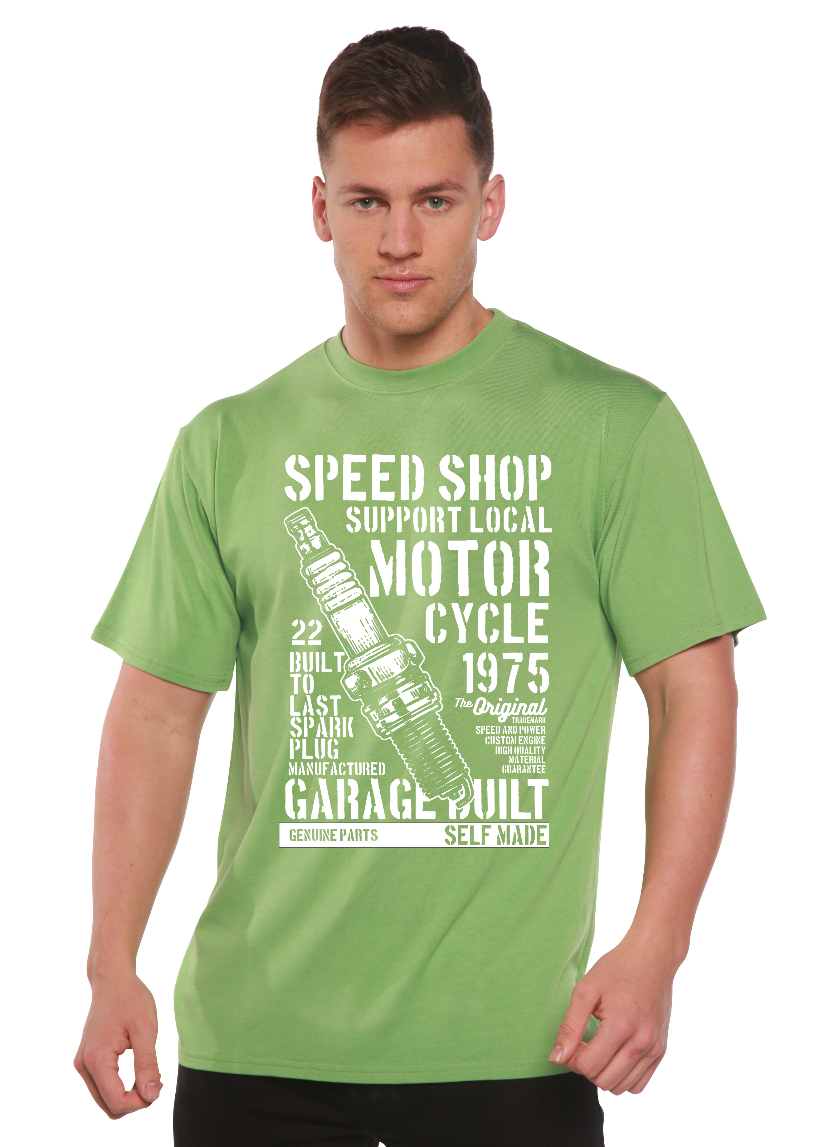 Spun Bamboo Spark Plug Spun Bamboo® Men's Bamboo Viscose/Organic Cotton Short Sleeve Graphic T-Shirt — lifestyle context