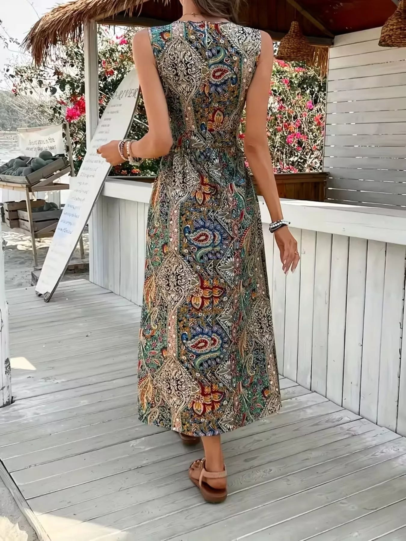 Paisley Print Sleeveless Romper