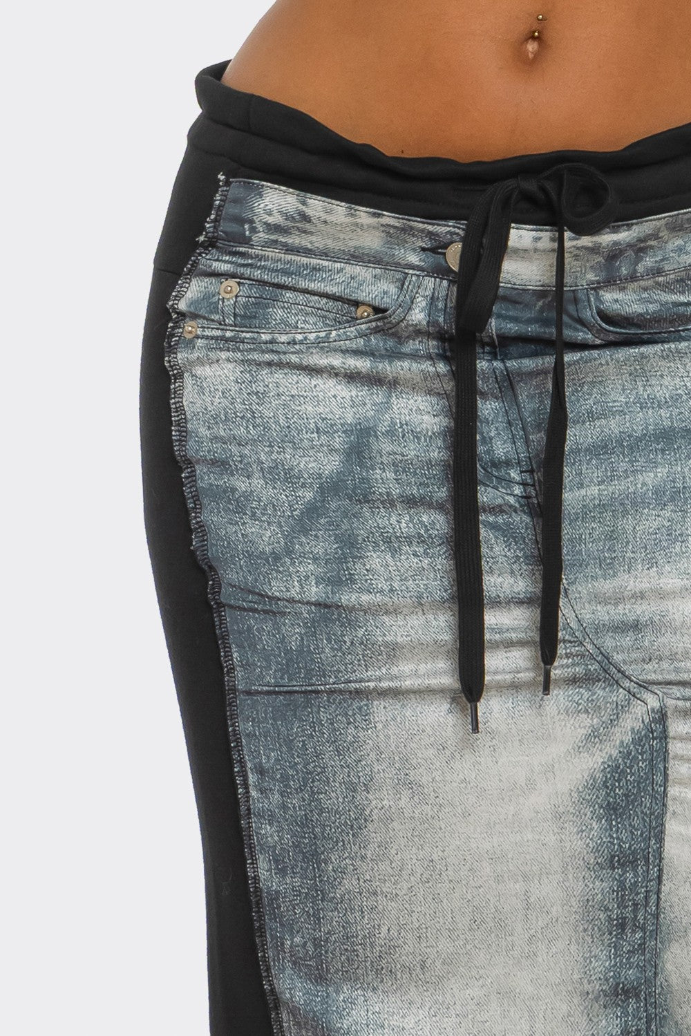 Fade Game Hybrid Denim Maxi Skirt