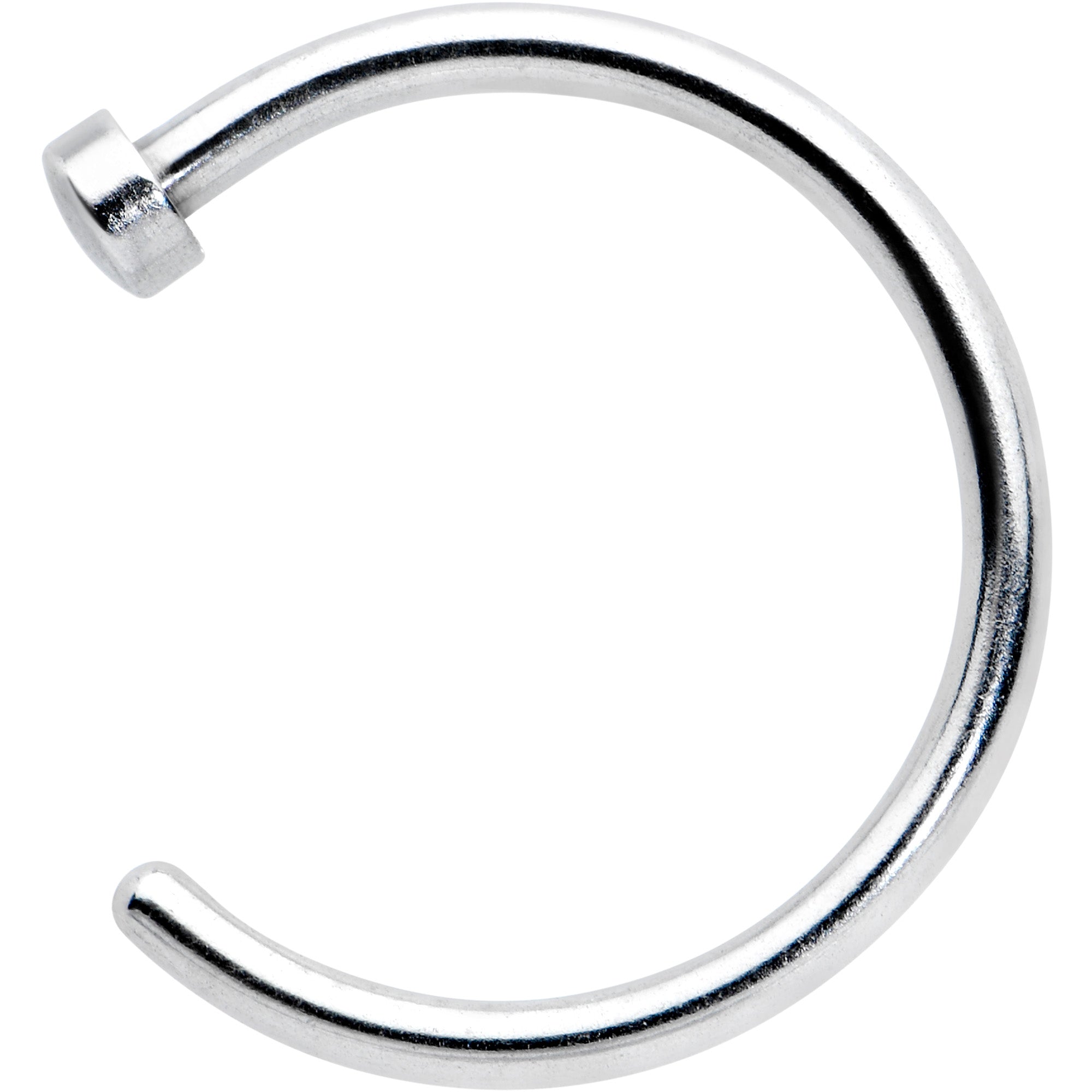 BodyCandy 18G Stainless Steel Nose Hoop - 3/8 — detail close-up