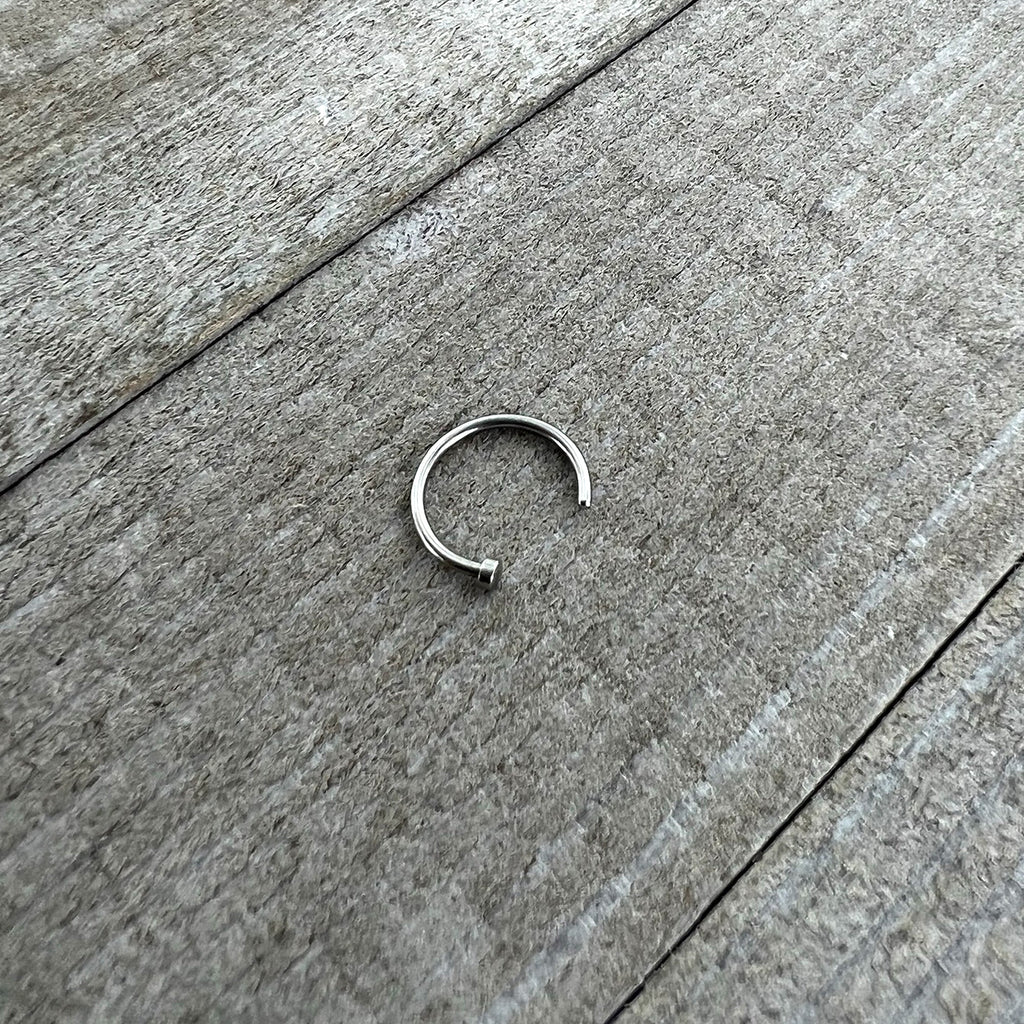 BodyCandy 18G Stainless Steel Nose Hoop - 3/8 — in-use photo