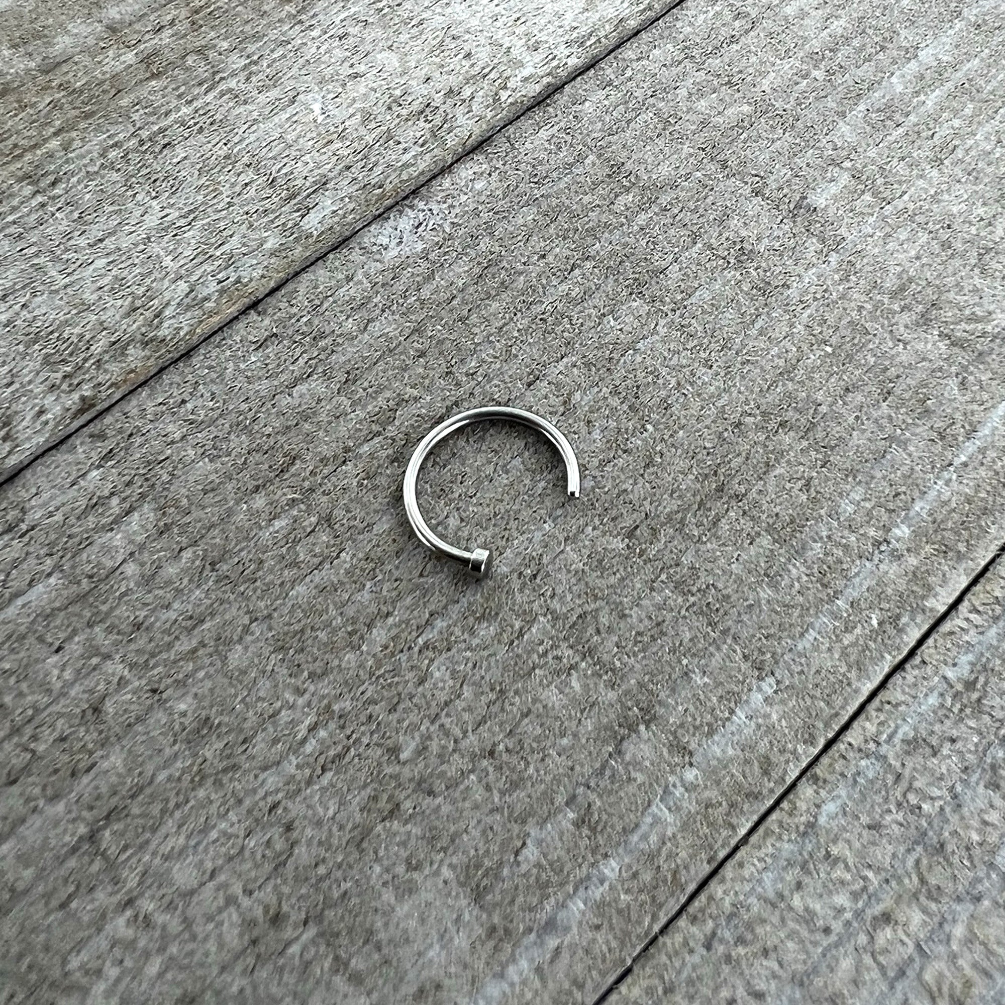 BodyCandy 18G Stainless Steel Nose Hoop - 3/8 — in-use photo