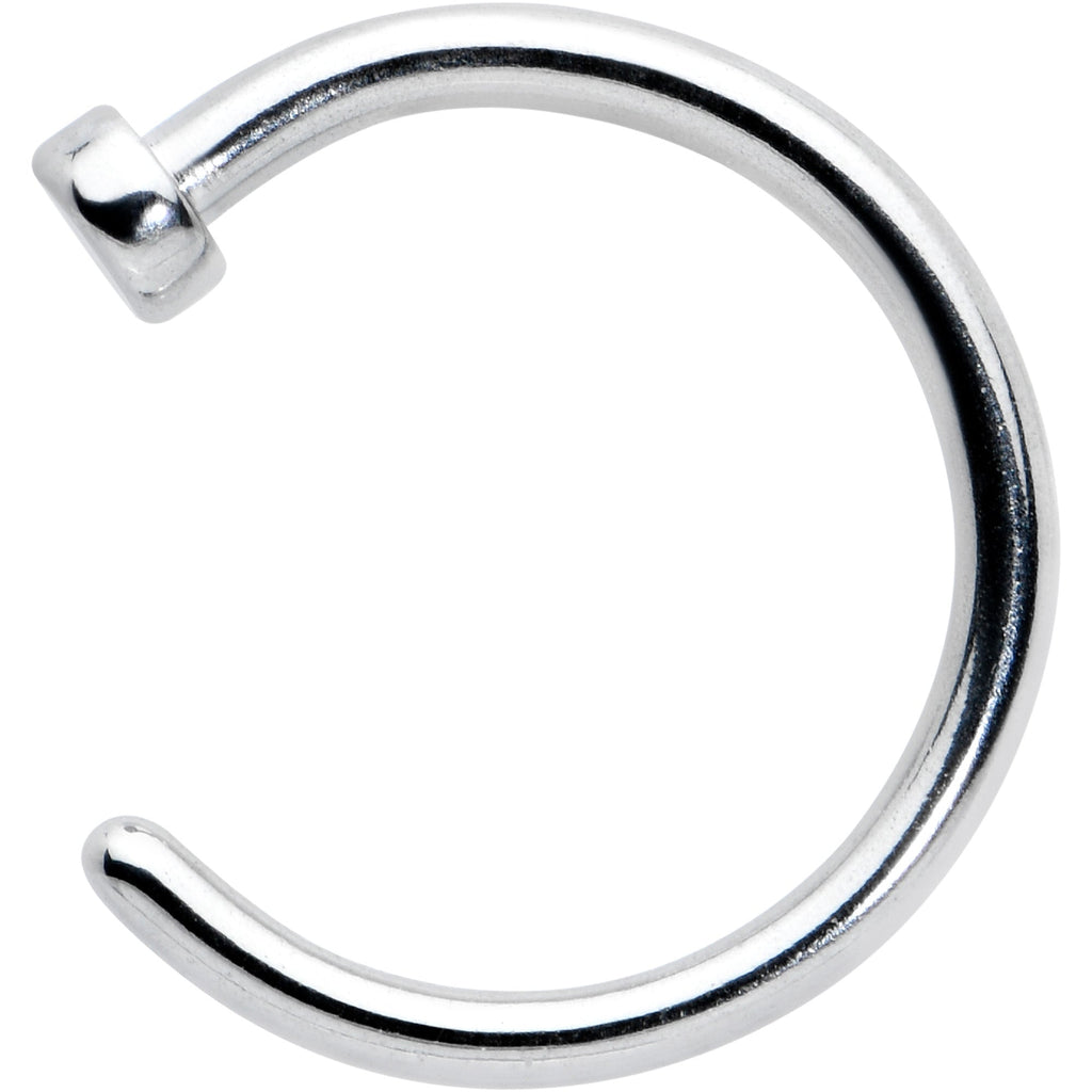 BodyCandy 18G 5/16 Stainless Steel Nose Hoop — detail close-up