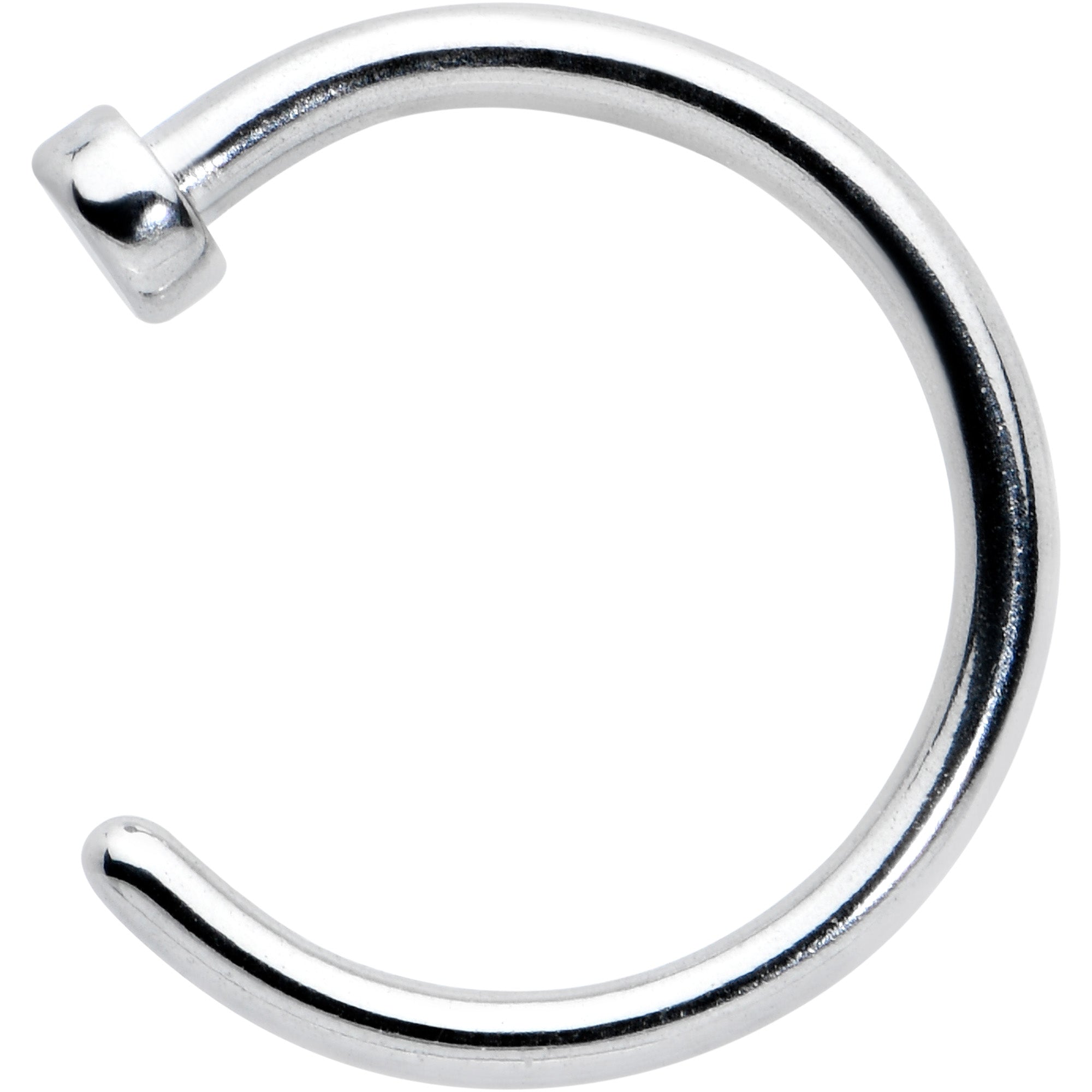 BodyCandy 18G 5/16 Stainless Steel Nose Hoop — detail close-up