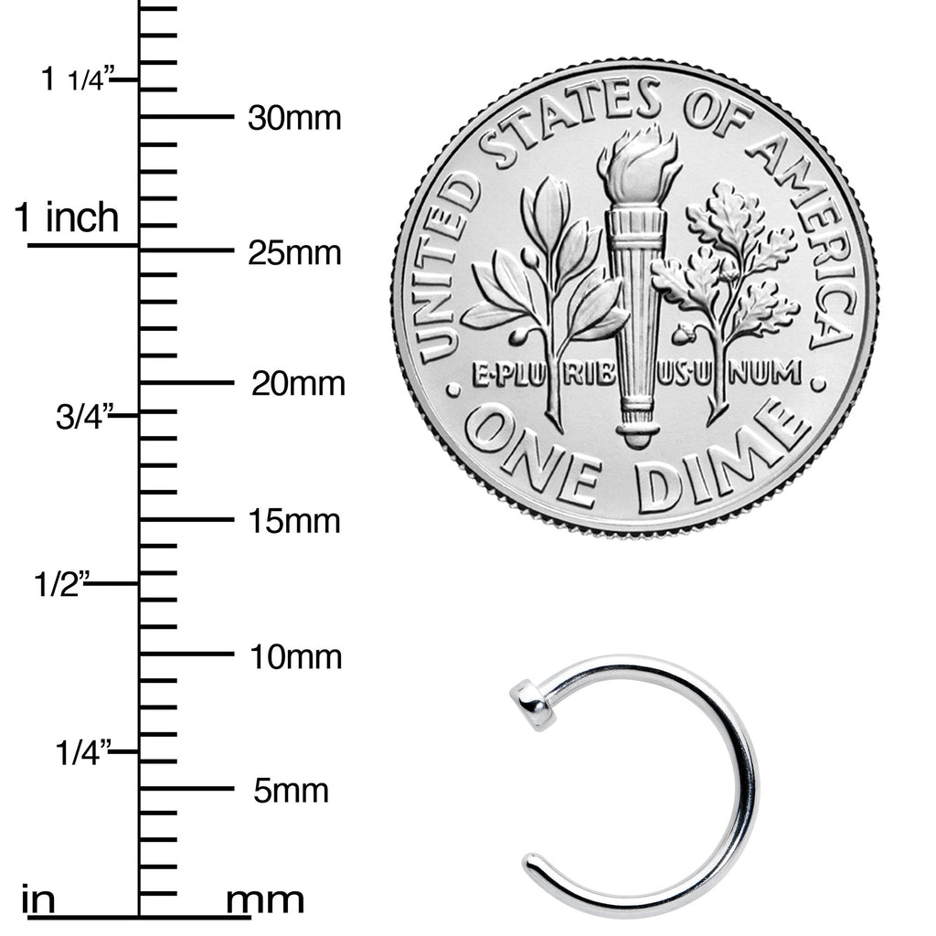 BodyCandy 18G 5/16 Stainless Steel Nose Hoop — side view