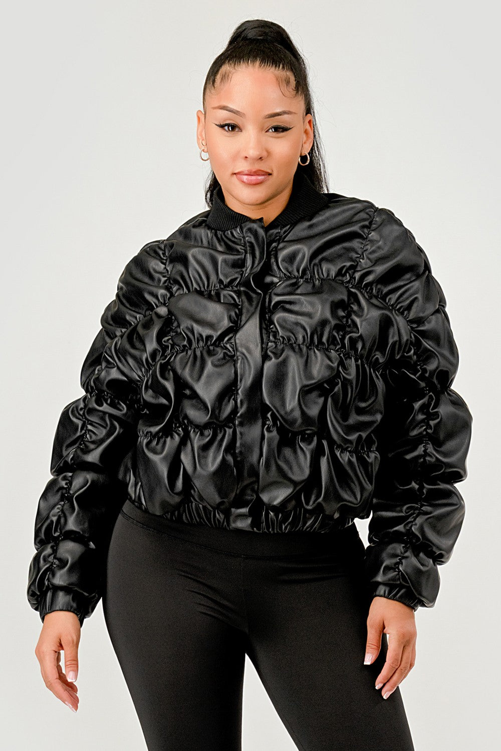 The Noir Ruched Bomber