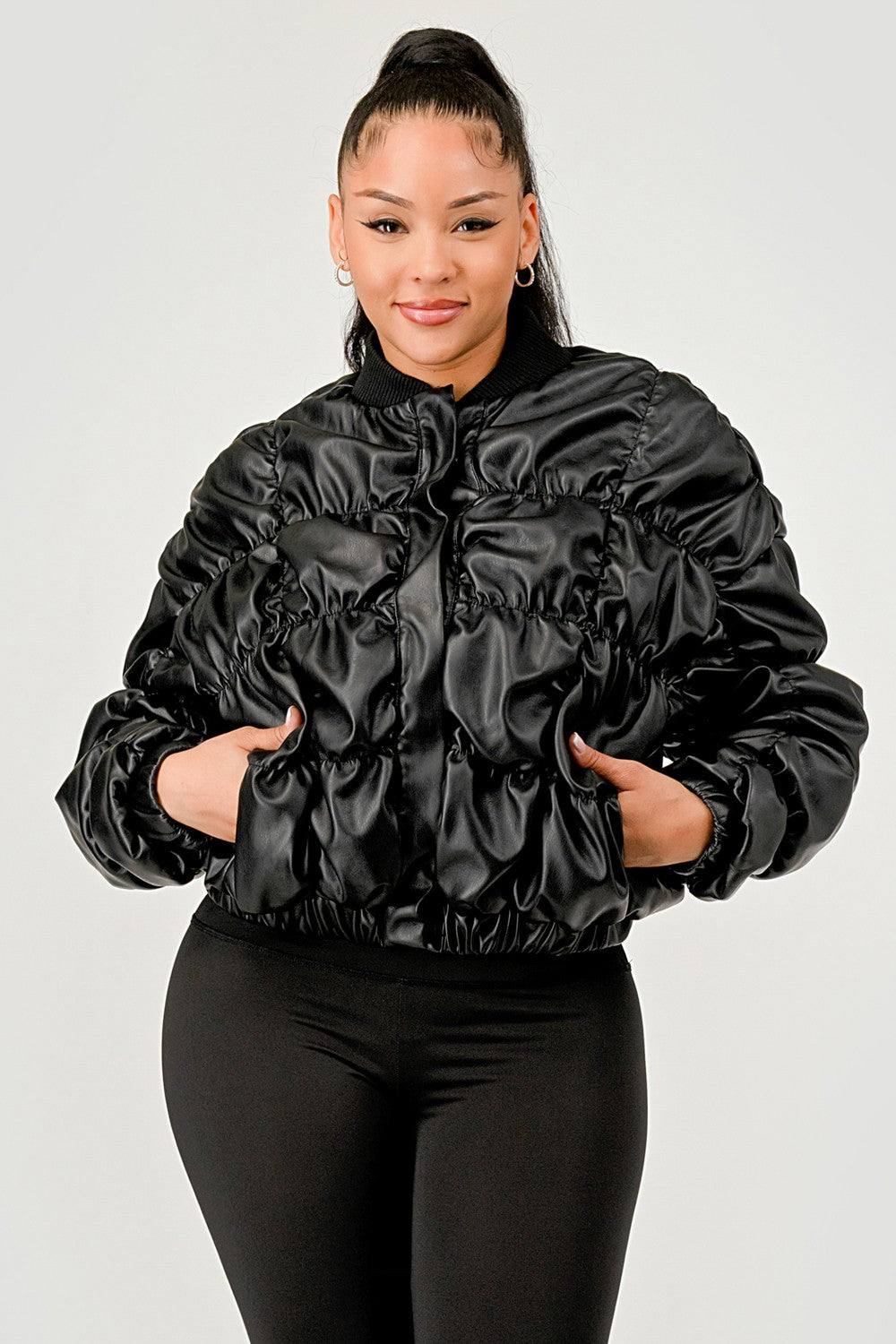 The Noir Ruched Bomber
