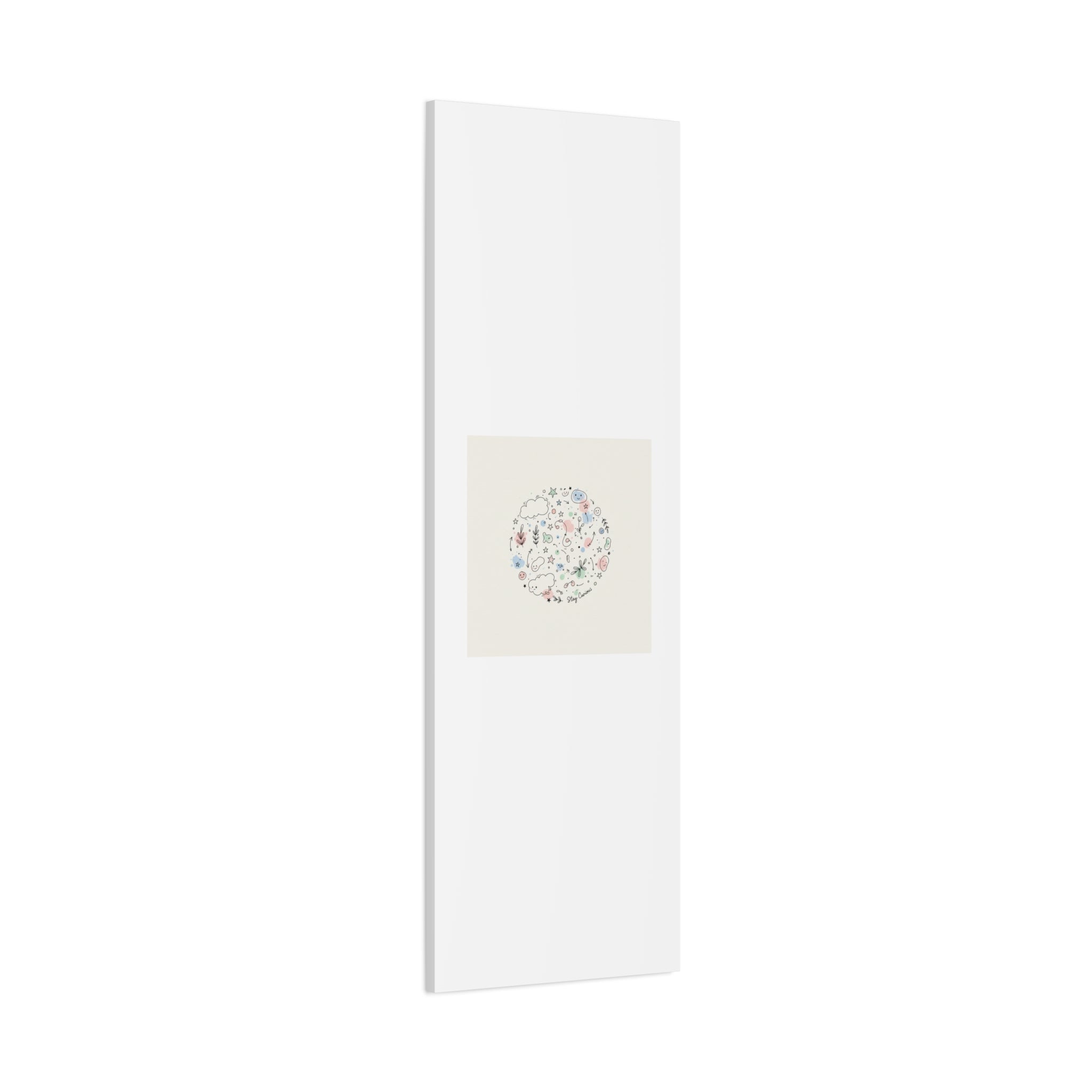 Doodle Circle Line Drawing Matte Canvas, Hand-Drawn Sketch Art