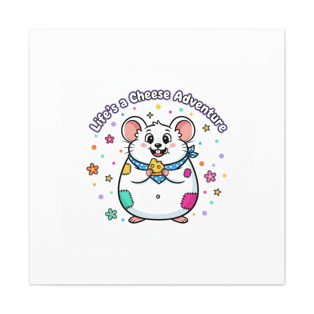 Life's a Cheese Adventure Canvas | Rodent-Core rat art print