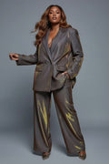 Luxe Iridescent Power Suit Blazer and Pant Set
