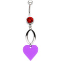 BodyCandy Light Siam Cubic Zirconia Falling Heart Belly Ring — main product shot
