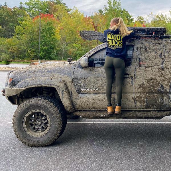 Luckless Outfitters Muddy Trucks Zero Fucks Hoodie — side view