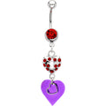 BodyCandy Light Siam Cubic Zirconia Heart Collage Belly Ring — main product shot