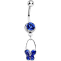 BodyCandy Blue Gem Butterfly Sparkle Dangle Belly Ring — main product shot