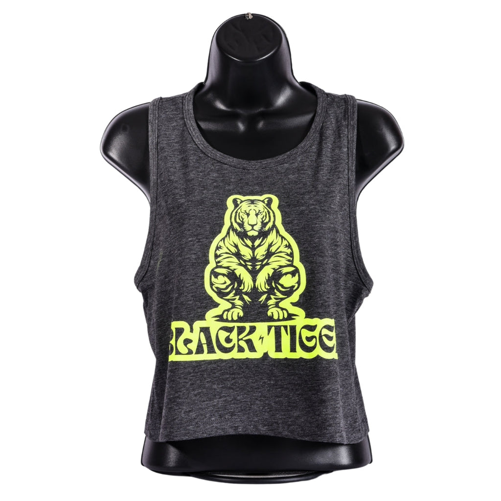 Black Tiger International Ladies Tank Top — branding close-up
