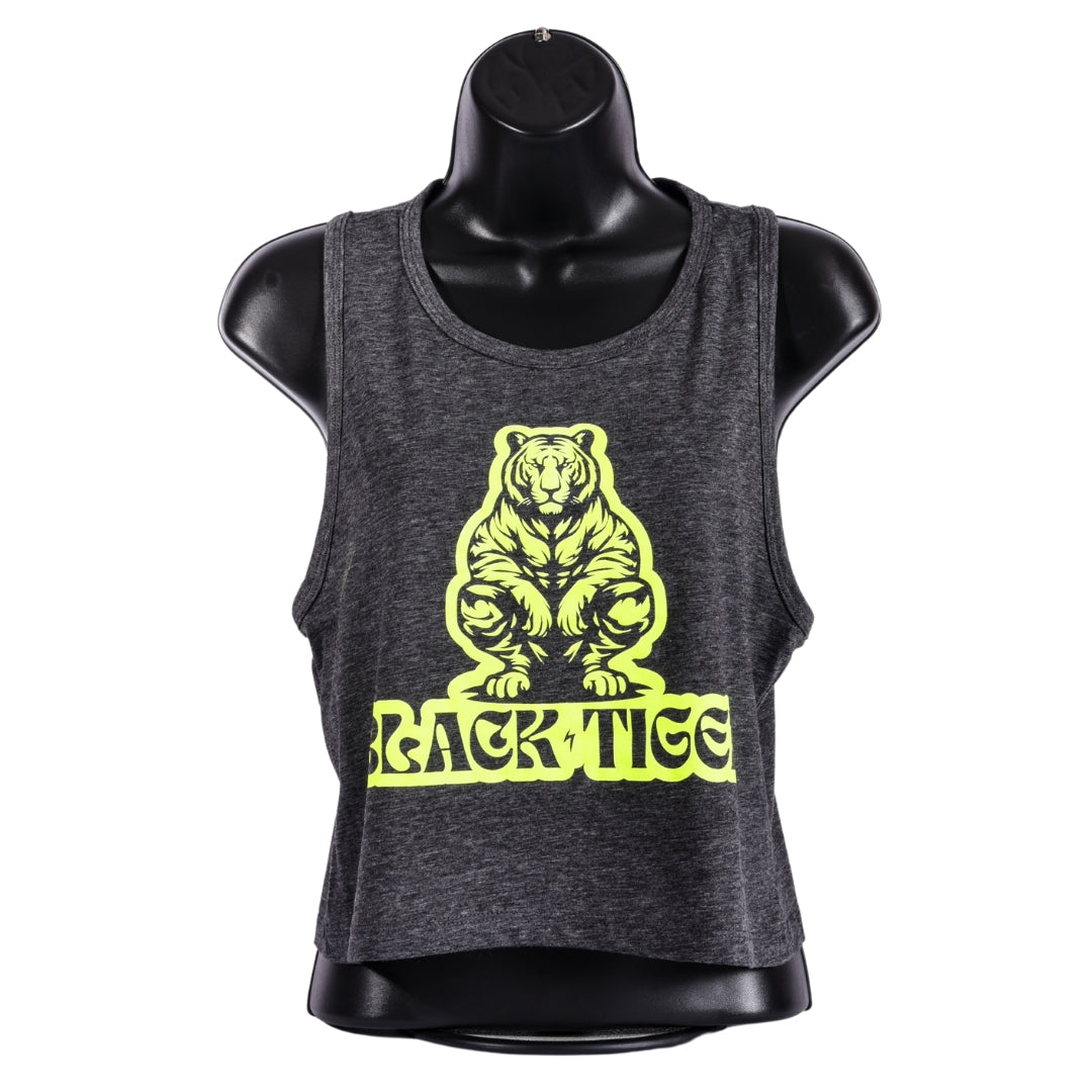 Black Tiger International Ladies Tank Top — branding close-up