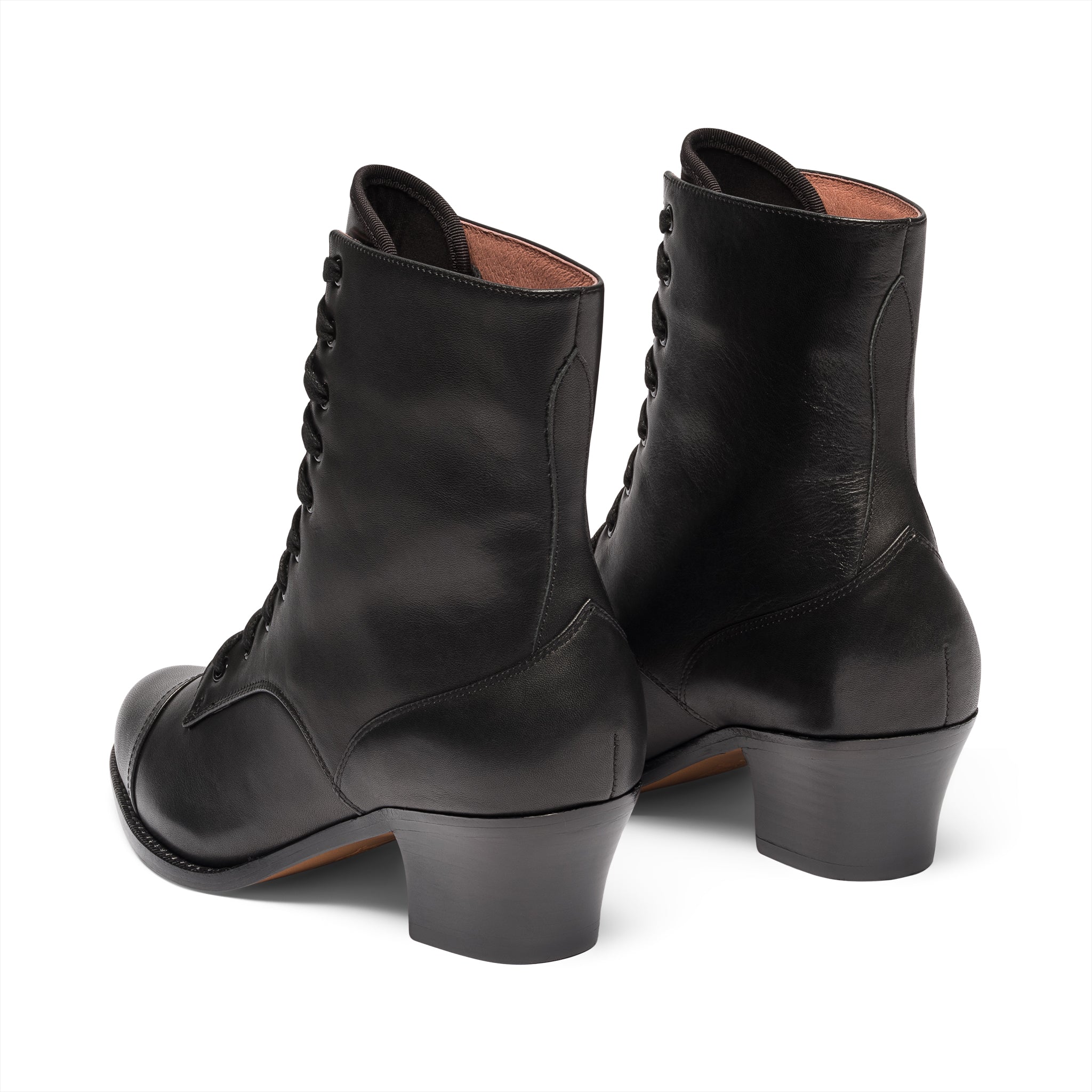 American Duchess Paris Boots (Black) — American Duchess branding close-up